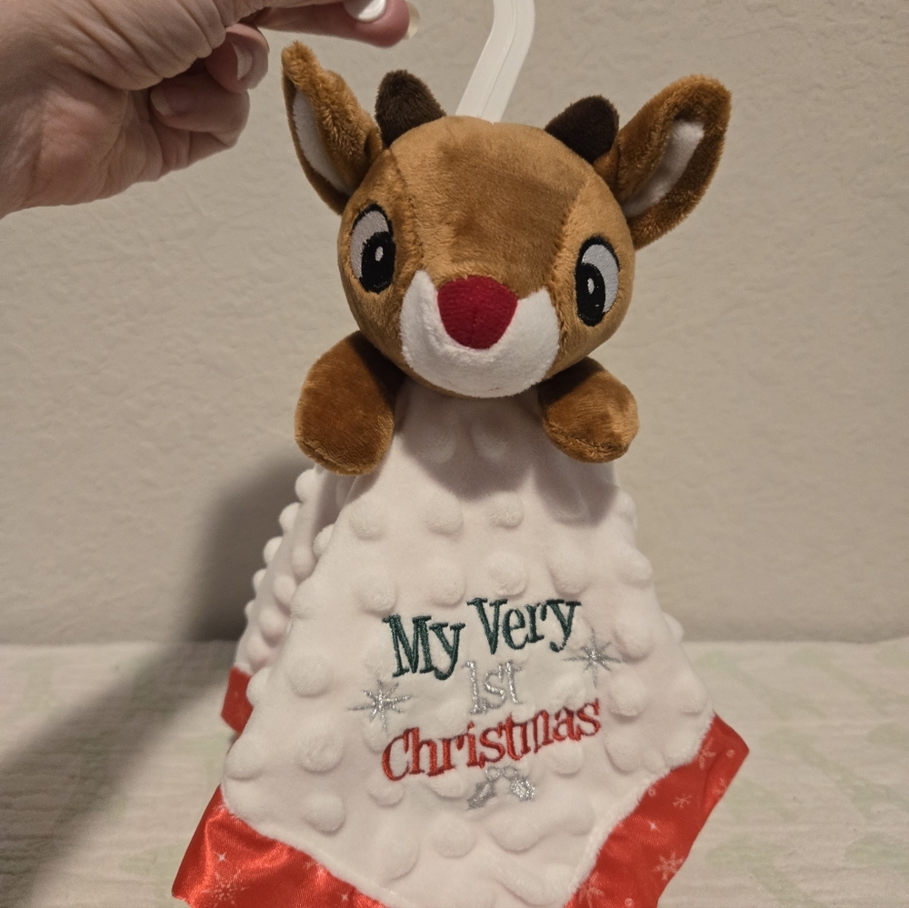 NWOT Rudolph Christmas Rattle Security Blanket Lovey. - Picture 2 of 4